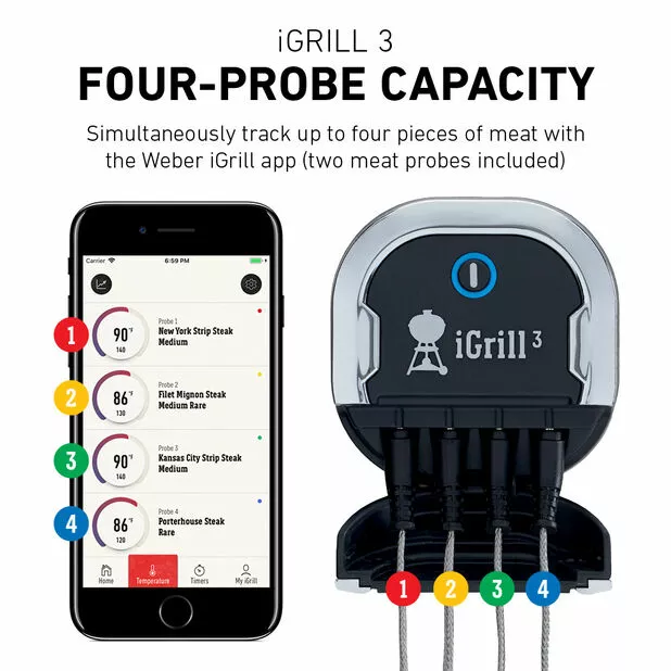 Termometer Weber IGrill 3 - Svart 2 Termometer Weber IGrill 3 - Svart - Bilde 2